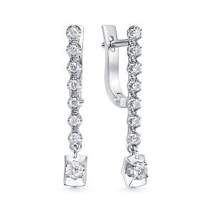 Серьги из белого золота с бриллиантами