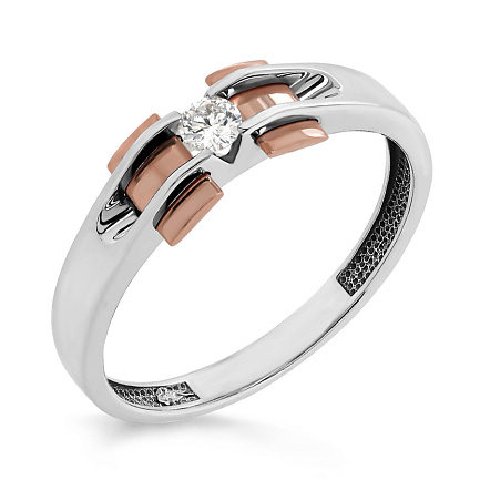 Кольцо из белого золота с бриллиантом