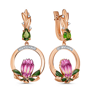 Серьги с английским замком из красного золота