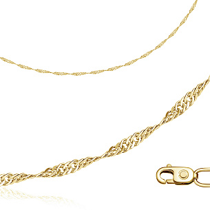 Цепь автомат из желтого золота, плетение двойное панцирное