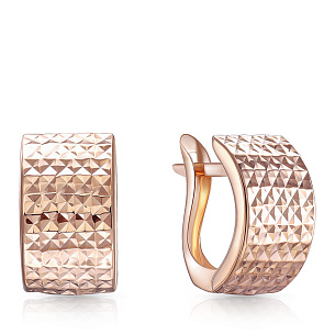 Серьги с английским замком из красного золота