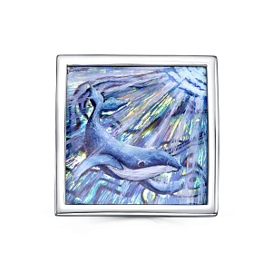 Брошь из серебра с перламутром