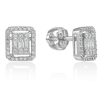 Серьги из белого золота с бриллиантами