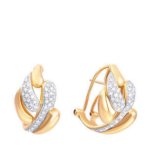 Серьги из желтого золота с бриллиантами