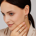 Кольцо из красного золота с бриллиантами, сапфиром