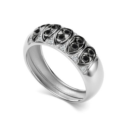 Кольцо из белого золота с бриллиантами