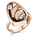 Кольцо из красного золота с бриллиантом, раухтопазом