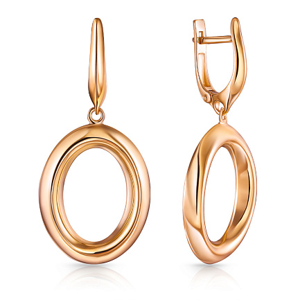 Серьги с английским замком из красного золота