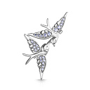 Брошь из серебра с фианитом