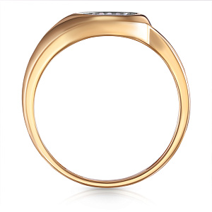 Кольцо из красного золота с фианитом