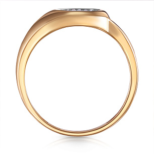 Кольцо из красного золота с фианитом