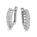 Серьги с английским замком из белого золота с бриллиантами