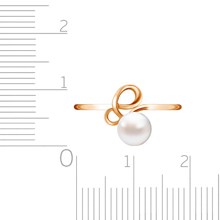 Кольцо из красного золота с жемчугом