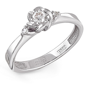 Кольцо из белого золота с бриллиантами