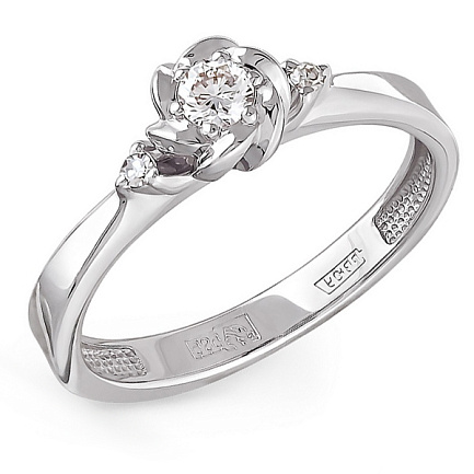 Кольцо из белого золота с бриллиантами