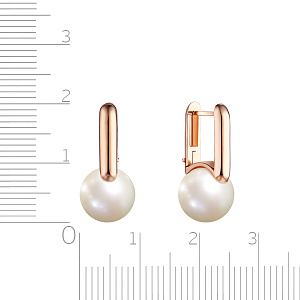 Серьги из красного золота с жемчугом