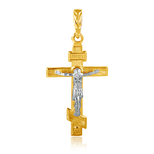 Крест из комбинированного золота