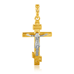Крест из комбинированного золота
