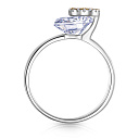 Кольцо из серебра с позолотой, фианитом