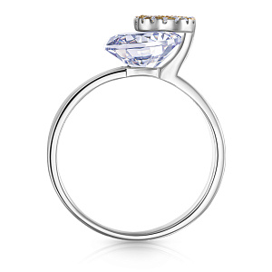 Кольцо из серебра с позолотой, фианитом