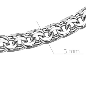 Цепь ручной работы из серебра, плетение бисмарк