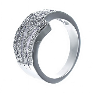 Кольцо из серебра с фианитом