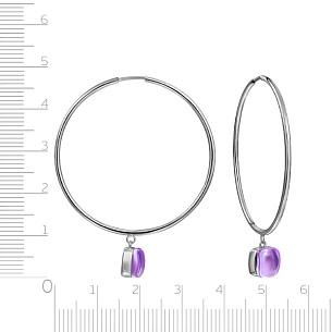 Конго из белого золота с аметистами