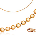 Цепь автомат из красного золота, плетение перлина из шариков