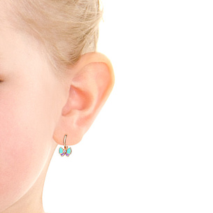 Серьги детские из красного золота