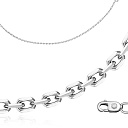 Цепь автомат из белого золота, плетение якорное