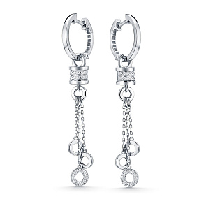 Серьги из белого золота с бриллиантом