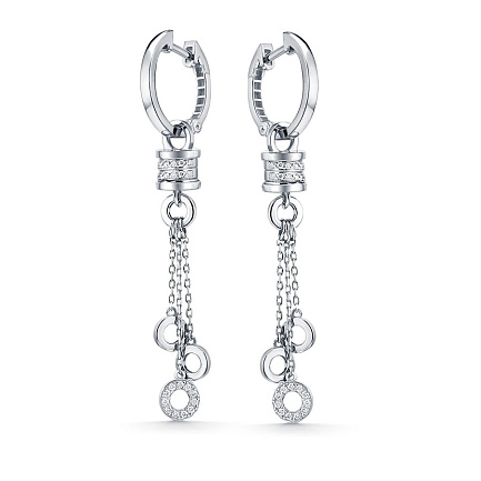 Серьги из белого золота с бриллиантами