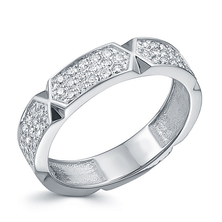 Кольцо из белого золота с бриллиантами