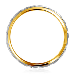 Кольцо обручальное из комбинированного золота