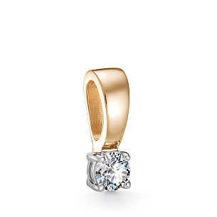 Подвеска из красного золота с бриллиантом