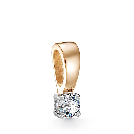 Подвеска из красного золота с бриллиантом