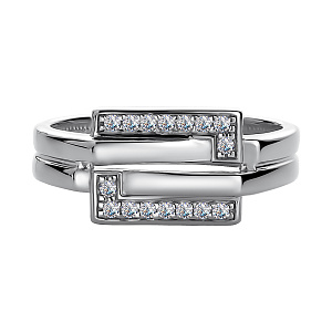 Кольцо из серебра с фианитами