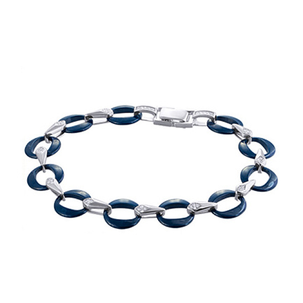 Браслет декоративный из серебра с керамикой