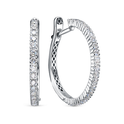 Серьги из белого золота с бриллиантами