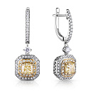 Серьги с английским замком из белого золота с бриллиантами