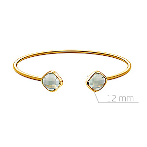 Браслет жесткий из желтого золота с аметистом