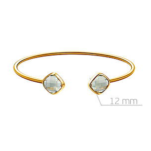 Браслет жесткий из желтого золота с аметистом