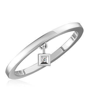 Кольцо из белого золота с бриллиантом