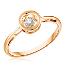 Кольцо из красного золота с фианитом