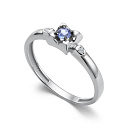 Кольцо из белого золота с бриллиантами, танзанитом