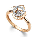 Кольцо из красного золота с бриллиантами