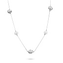 Колье из серебра с жемчугом, фианитами