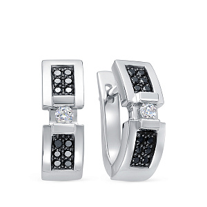 Серьги из белого золота с бриллиантами