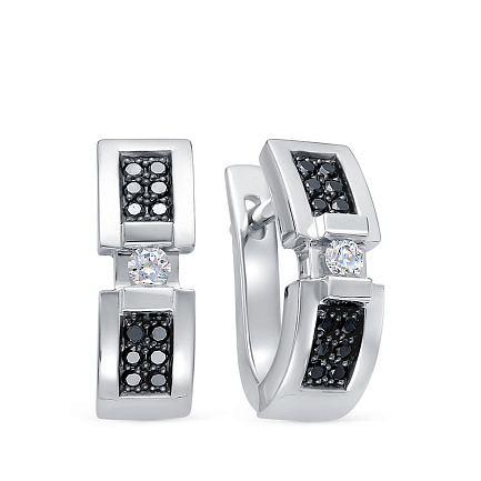 Серьги из белого золота с бриллиантами