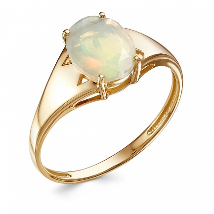 Кольцо из красного золота с опалом